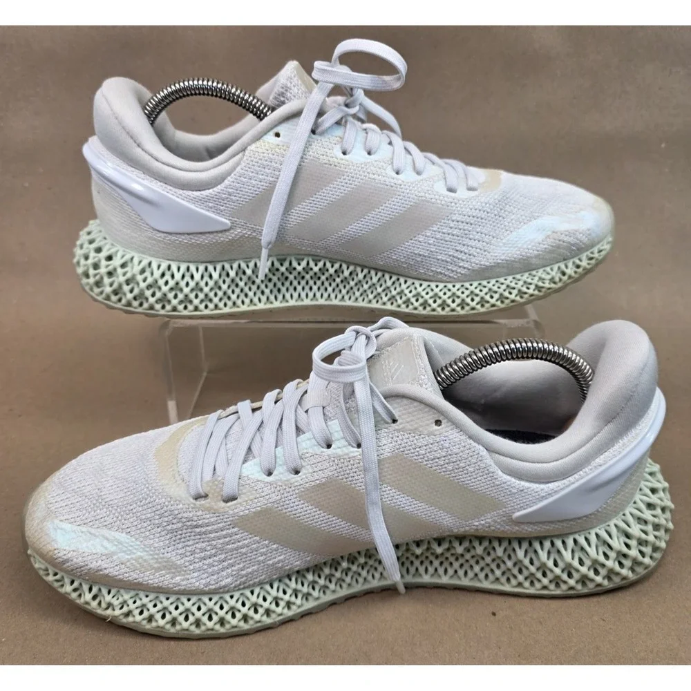 Adidas (Sz 10) Parley x 4D Run 1.0 LTD White Iridescent Running Shoes FW1229
